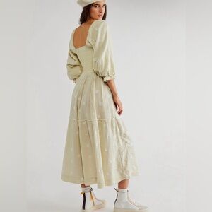 Free People | Dahlia Embroidered Maxi Dress In Soda Lime | Medium